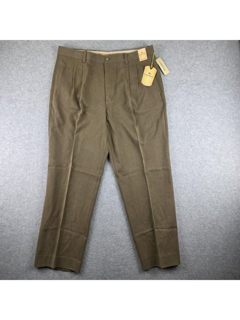Tommy Bahama Grayston Pants Mens 36x30 Brown Pleated Silk Blend NWT